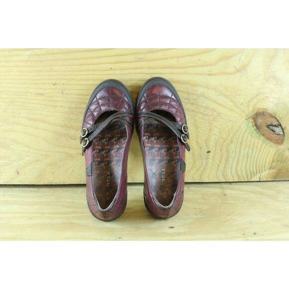 Merrell Zodiac Women's Sz 7 Red Dark Plum Leather Mary Jane Buckle Shoes - Picture 4 of 7